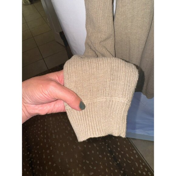 Eddie Bauer Mens Beige Ribbed Heavy Knit Cotton Half-Zip Sweater Cardigan Size L - Picture 7 of 7